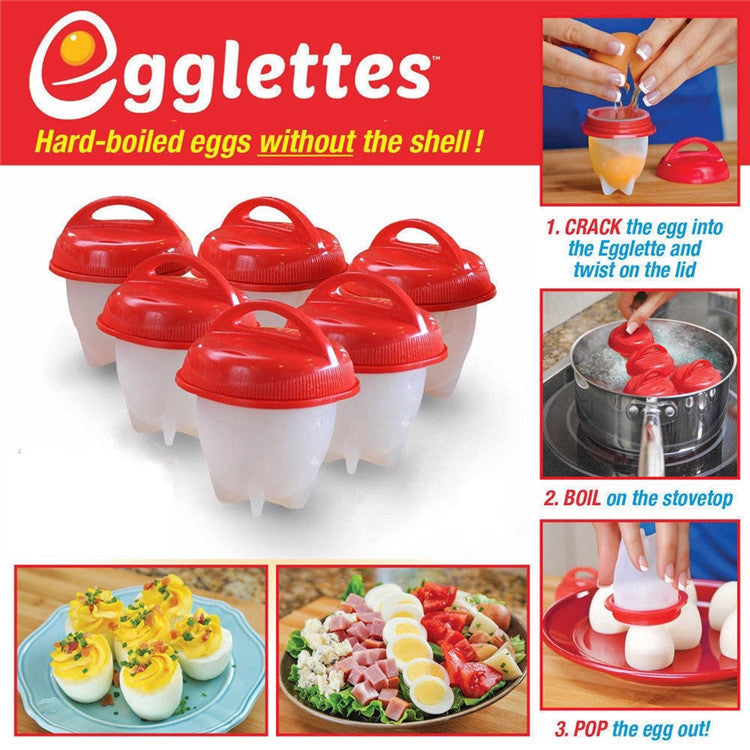 Egglettes Silicone Egg Cooker - Mini Steamer (Set of 6)